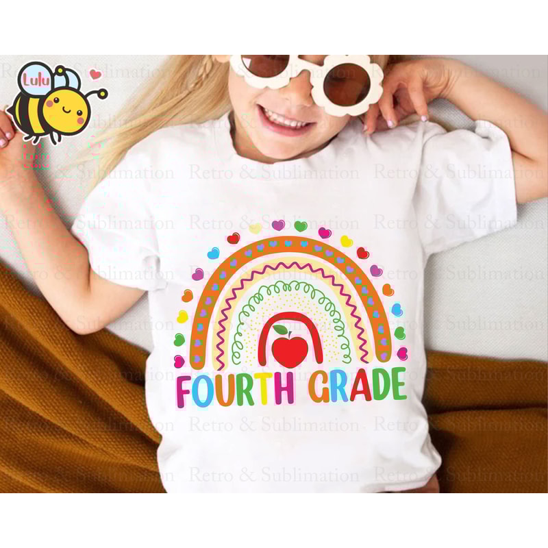 Fourth Grade Rainbow Svg, First Day Of School Svg, Back To School Svg, 4th Grade Svg, Boho Rainbow Svg Files for Cricut, Gifts For Student - 3.jpg