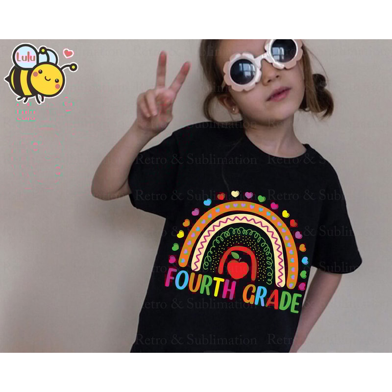 Fourth Grade Rainbow Svg, First Day Of School Svg, Back To School Svg, 4th Grade Svg, Boho Rainbow Svg Files for Cricut, Gifts For Student - 4.jpg