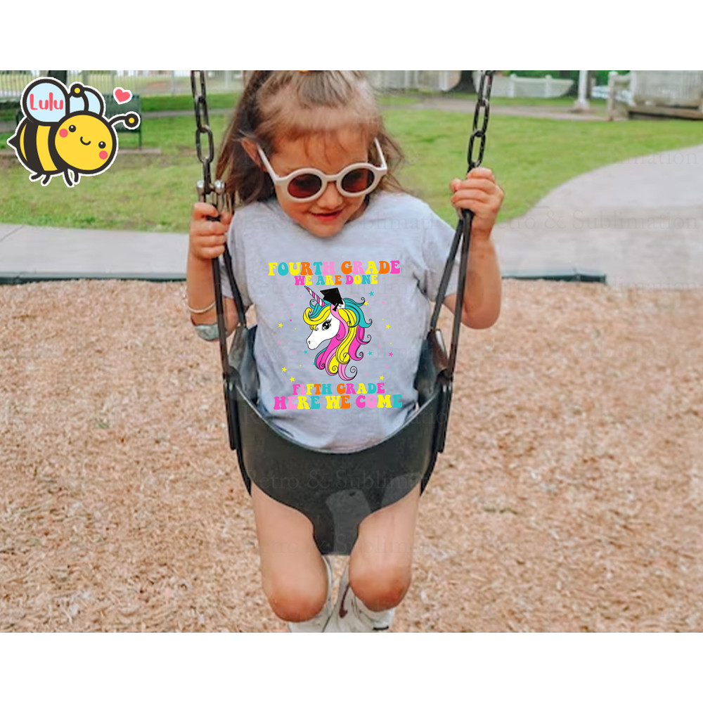 Fourth Grade We Are Done Fifth Grade Here We Come Svg, Back To School Unicorn Design for Girls, Hello 5th Grade, First Day of School - 5.jpg