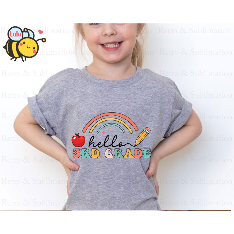 Hello 3rd Grade Rainbow Svg, First Day Of School Svg, Back To School Svg, 3rd Grade Svg, Boho Rainbow Svg Files for Cricut, Gifts For Kids - 4.jpg