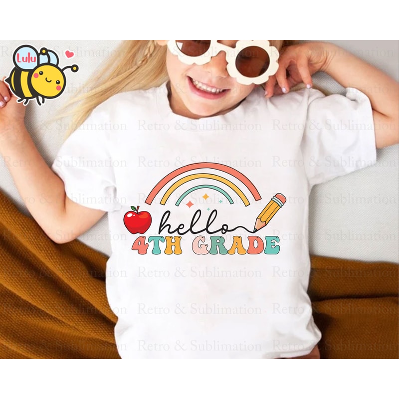Hello 4thGrade Rainbow Svg, First Day Of School Svg, Back To School Svg, 4th Grade Svg, Boho Rainbow Svg Files for Cricut, Gift For Kids - 3.jpg