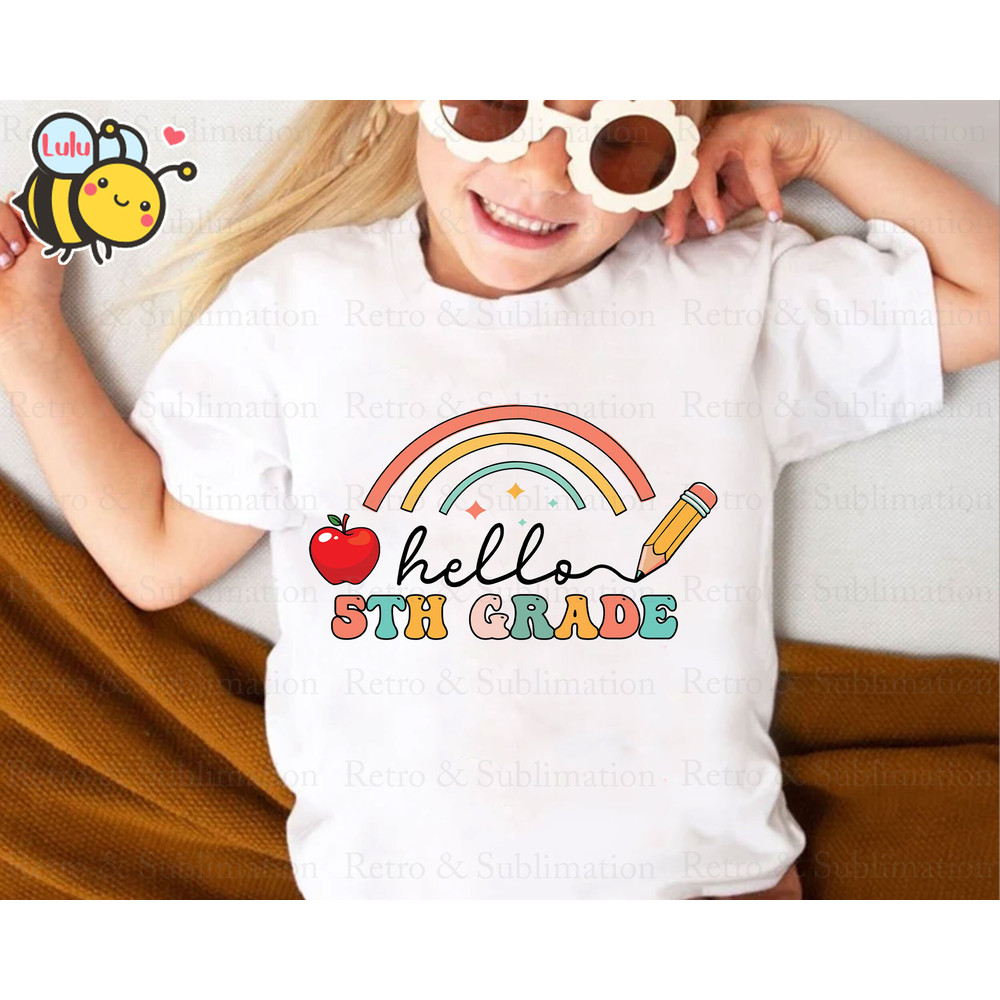 Hello 5th Grade Rainbow Svg, First Day Of School Svg, Back To School Svg, 5th Grade Svg, Boho Rainbow Svg Files for Cricut, Gifts For Kids - 3.jpg