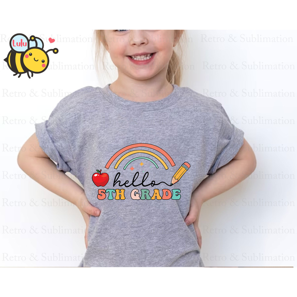 Hello 5th Grade Rainbow Svg, First Day Of School Svg, Back To School Svg, 5th Grade Svg, Boho Rainbow Svg Files for Cricut, Gifts For Kids - 4.jpg