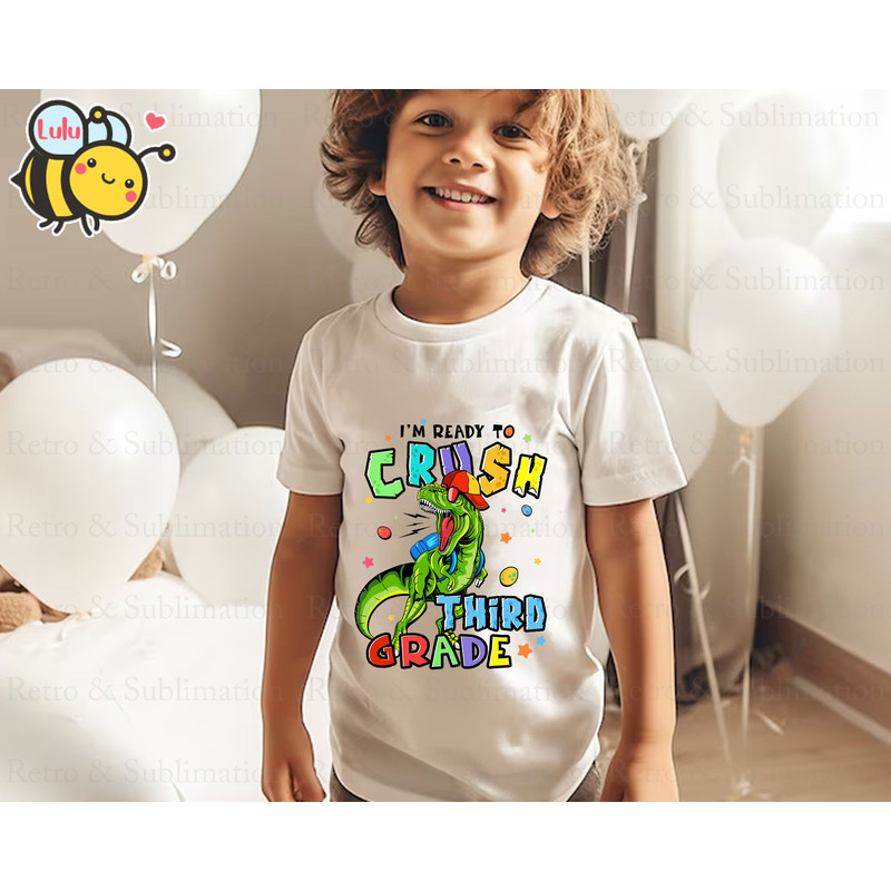 I'm Ready To Crush Dinosaur Third Grade PNG, Back To School PNG, Dinosaur PNG, T-rex Png, School Png, 3rd Grade Png, Gift for Boys - 3.jpg