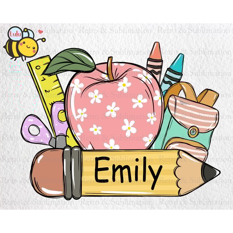Personalization Back To School Png for Girls, First Day of School Png, Gifts for Girl, Student Teacher Gift, Kindergarten Png, Pre-K Png - 1.jpg