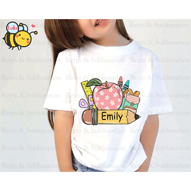 Personalization Back To School Png for Girls, First Day of School Png, Gifts for Girl, Student Teacher Gift, Kindergarten Png, Pre-K Png - 3.jpg