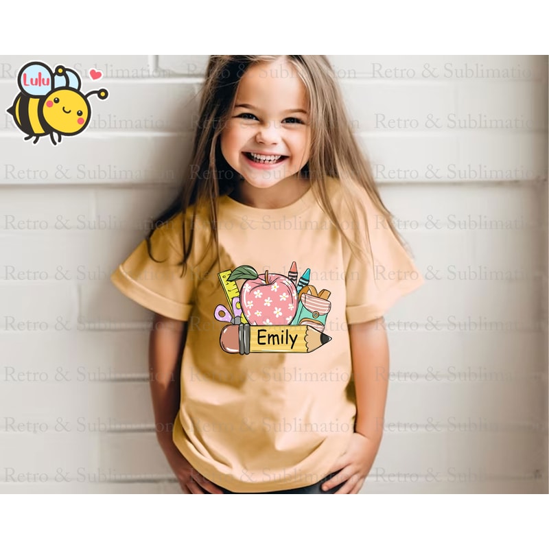 Personalization Back To School Png for Girls, First Day of School Png, Gifts for Girl, Student Teacher Gift, Kindergarten Png, Pre-K Png - 4.jpg