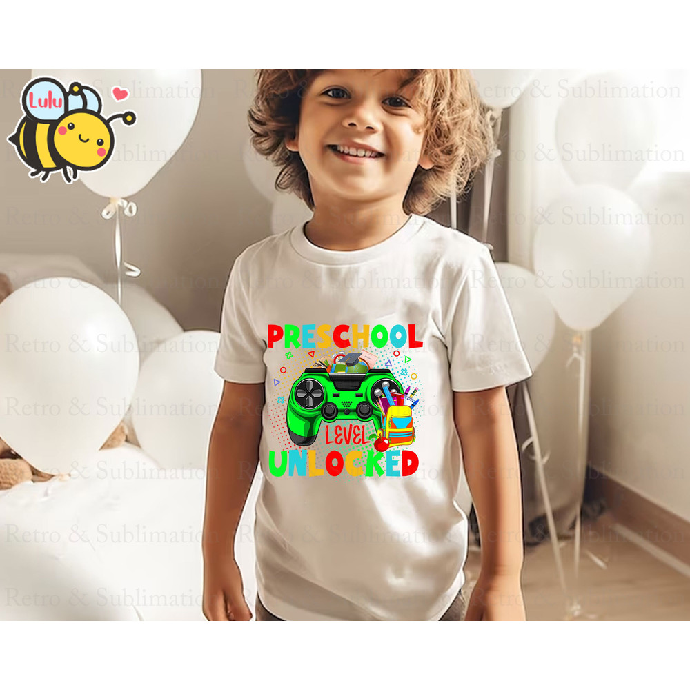 Preschool Level Unlocked Video Game Png, Back to School png for Gamers, First Day of School, Funny Gaming, Video Game Controller - 4.jpg