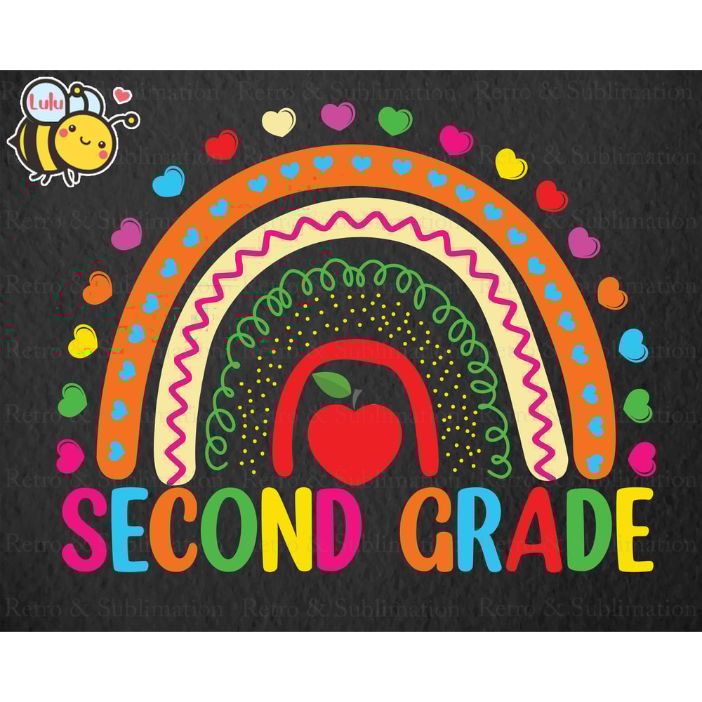 Second Grade Rainbow Svg, First Day Of School Svg, Back To School Svg, 2nd Grade Svg, Boho Rainbow Svg Files for Cricut, Gifts For Student - 1.jpg