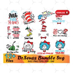 12 Dr Seuss Bundle Svg, Dr Seuss Svg, Dr Seuss Hat Svg