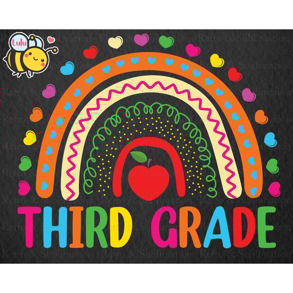Third Grade Rainbow Svg, First Day Of School Svg, Back To School Svg, 3rd Grade Svg, Boho Rainbow Svg Files for Cricut, Gifts For Student - 1.jpg
