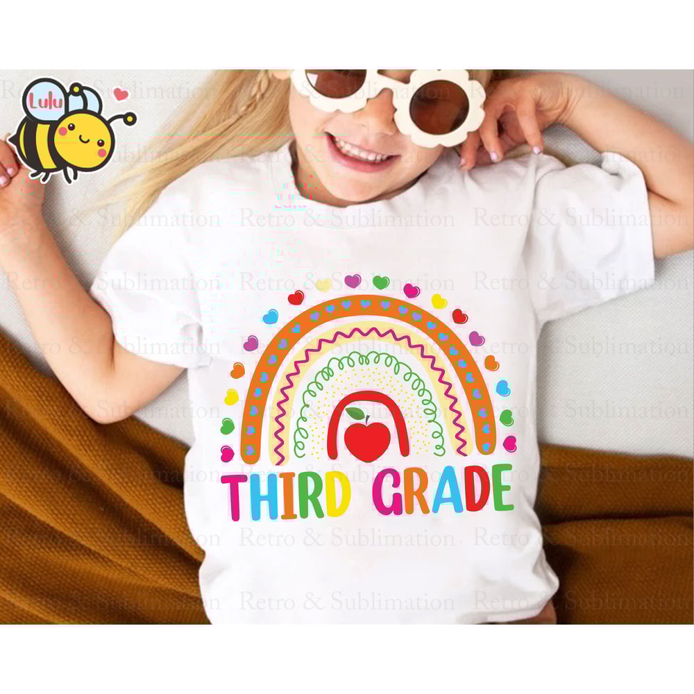 Third Grade Rainbow Svg, First Day Of School Svg, Back To School Svg, 3rd Grade Svg, Boho Rainbow Svg Files for Cricut, Gifts For Student - 3.jpg