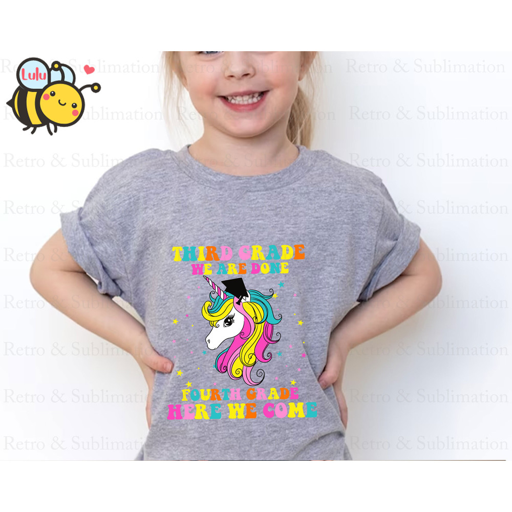 Third Grade We Are Done Fourth Grade Here We Come Svg, Back To School Unicorn Design for Girls, Hello 4th Grade, First Day of School - 3.jpg