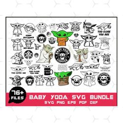 76 files grogu baby yoda star wars svg bundle files for cricut