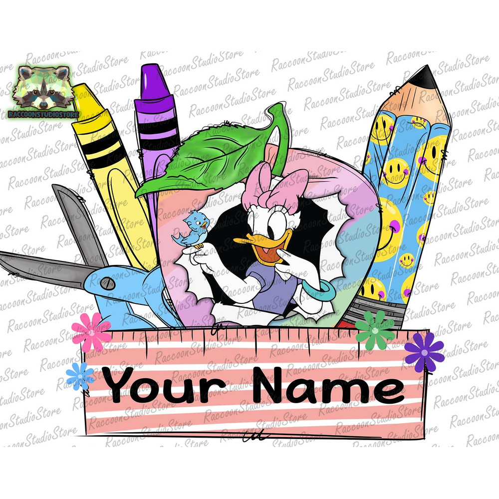 CUSTOM Name Frame Back To School Png, Mouse Cartoon Png, Mouse And Friend Png, Teacher Png, Plaid Pencil Png, Name Frame, Instant Download - 1.jpg