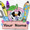 CUSTOM Name Frame Back To School Png, Mouse Cartoon Png, Mouse And Friend Png, Teacher Png, Plaid Pencil Png, Name Frame, Instant Download - 1.jpg