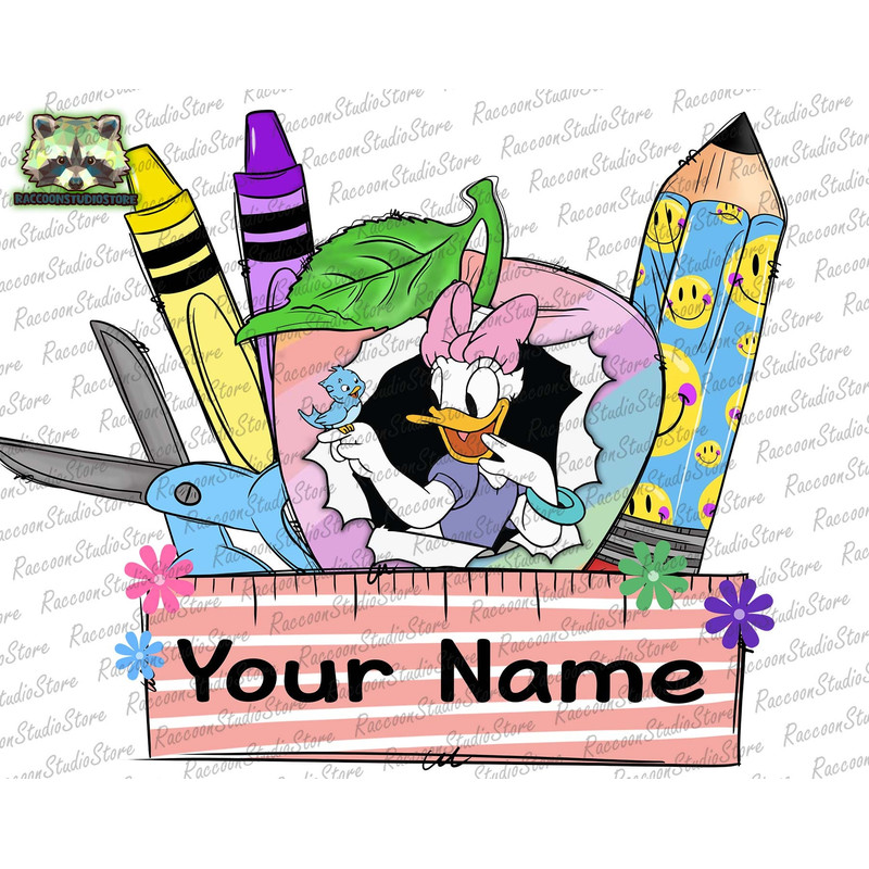 CUSTOM Name Frame Back To School Png, Mouse Cartoon Png, Mouse And Friend Png, Teacher Png, Plaid Pencil Png, Name Frame, Instant Download - 1.jpg