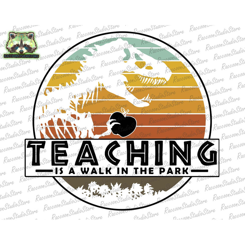 T Rex Teaching Is A Walk In The Park Svg, Apple T Rex Svg, Teacher Svg, Teacher Dinosaur Svg, Funny Teacher Shirt Svg, Instant Download - 1.jpg