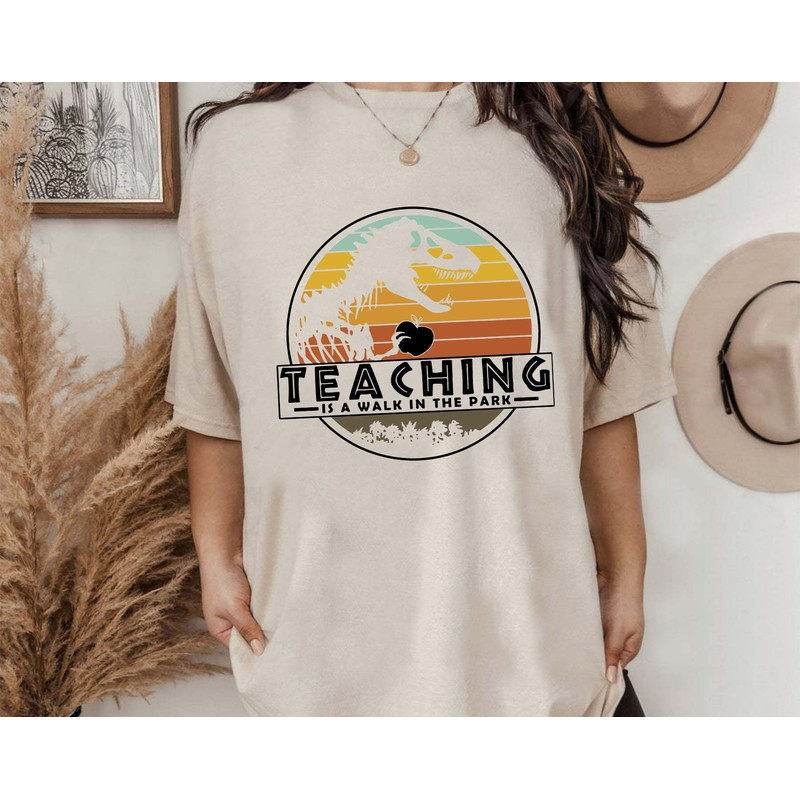 T Rex Teaching Is A Walk In The Park Svg, Apple T Rex Svg, Teacher Svg, Teacher Dinosaur Svg, Funny Teacher Shirt Svg, Instant Download - 2.jpg