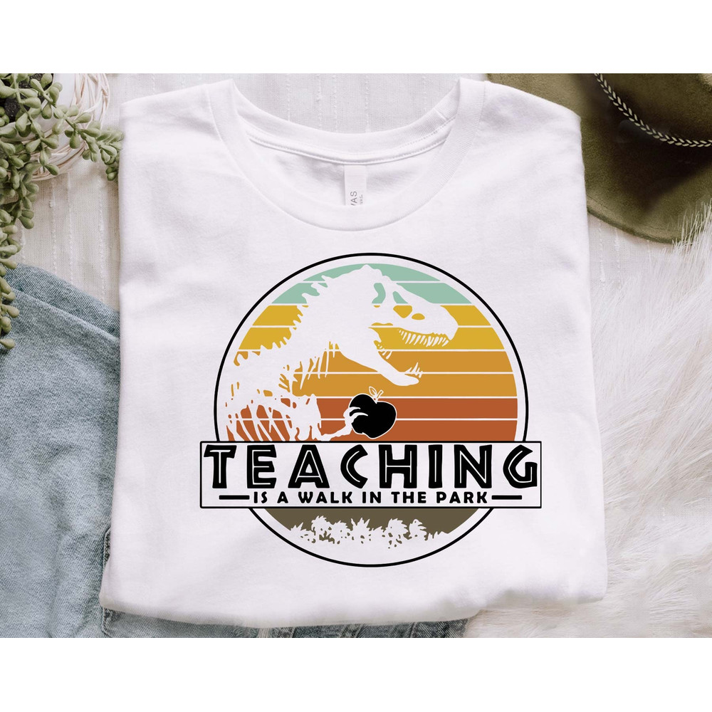 T Rex Teaching Is A Walk In The Park Svg, Apple T Rex Svg, Teacher Svg, Teacher Dinosaur Svg, Funny Teacher Shirt Svg, Instant Download - 3.jpg