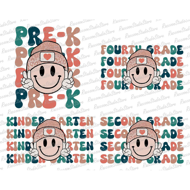 8+ Grade Png Bundle, Smile Face Back To School Png Bundle, Pre-k To Sixth Grade Png, Custom Grade Png, Teacher Student Png, Instant Download - 2.jpg