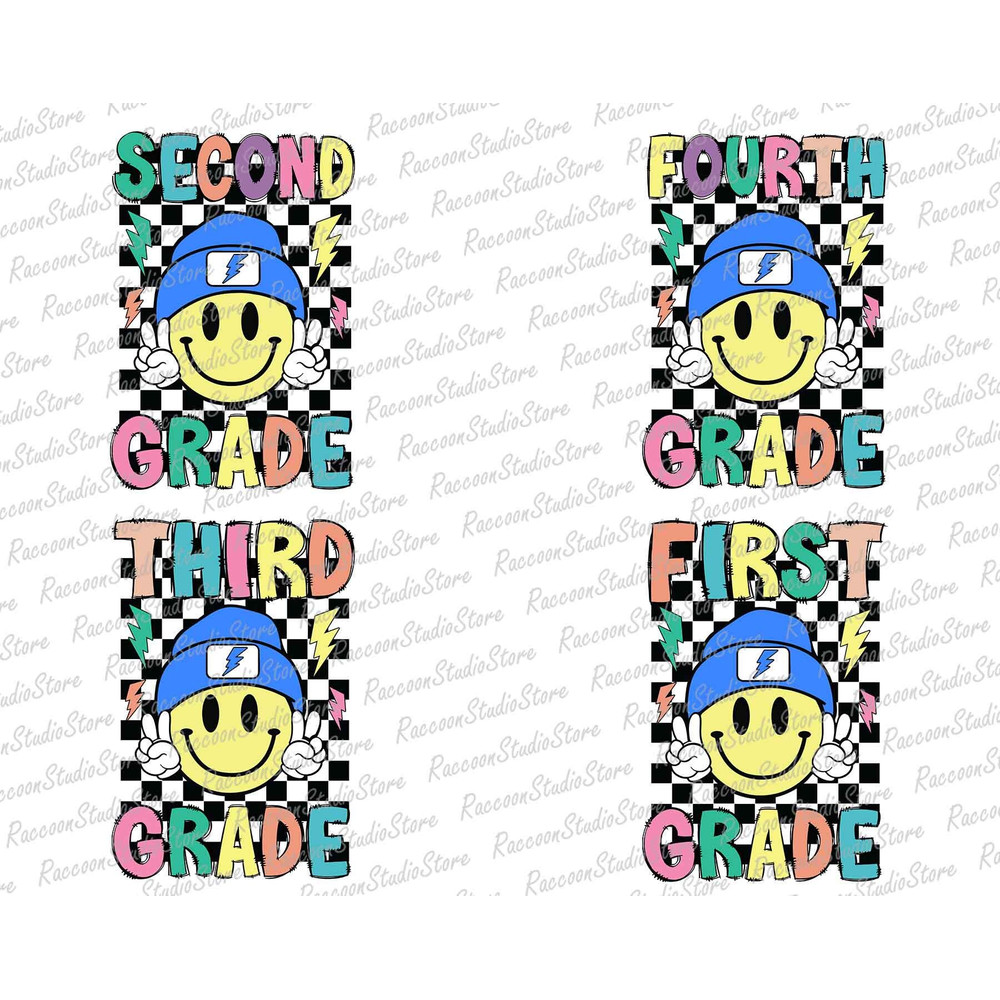 8 Smiley Grade Png Bundle, Smile Face Back To School Png Bundle, Pre-k To Sixth Grade Png, Happy First Day Of School Png, Instant Download - 2.jpg