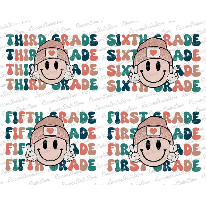 8+ Grade Png Bundle, Smile Face Back To School Png Bundle, Pre-k To Sixth Grade Png, Custom Grade Png, Teacher Student Png, Instant Download - 3.jpg