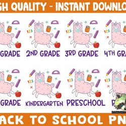 llama unicorn png bundle, back to school png, school grade bundle, school day png, shirt design, first day of school png