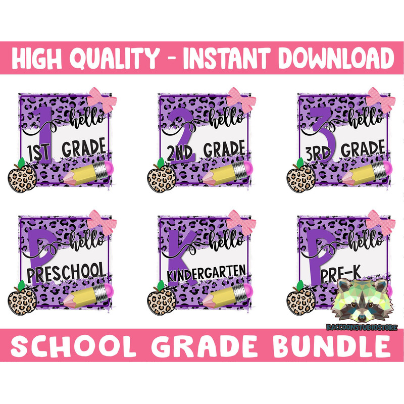 School Grade Bundle Png, Back To School Bundle Png, Back To School Png, School Grade Png, First Day Of School, Instant Download - 1.jpg