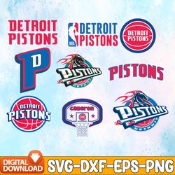 bundle 18 files detroit pistons basketball team svg, detroit pistons svg, nba teams svg, nba svg, png, dxf, eps, instant