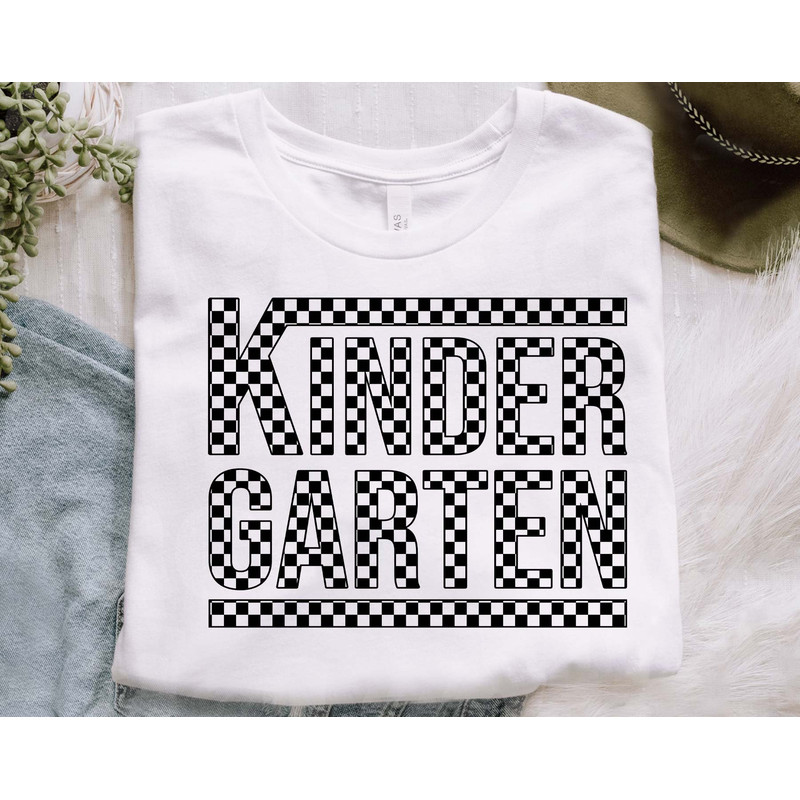 Checkered Kindergarten Svg, School Grade Svg, School 2023 Png, Back To School, Kindergarten Pre-K Svg, Digital Download - 3.jpg