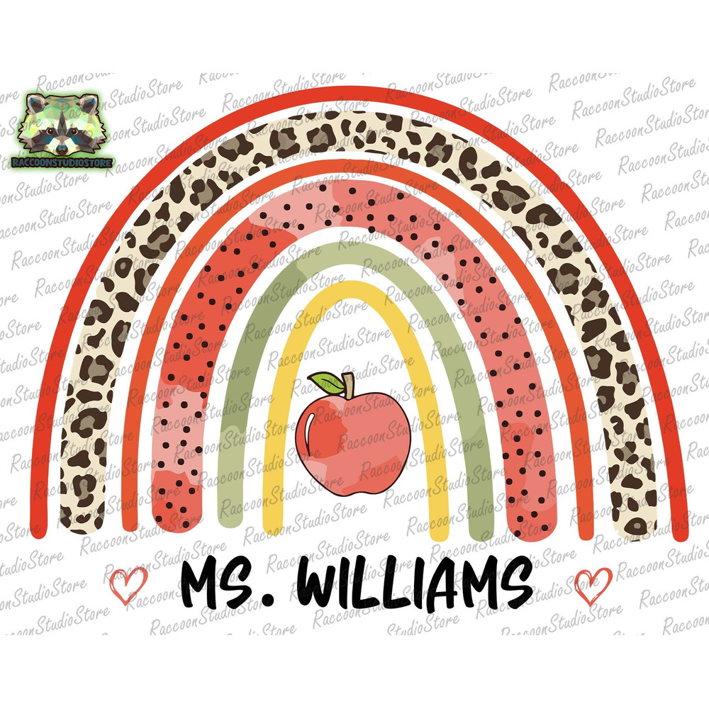 CUSTOM Back To School Svg, Teacher Name Svg, Rainbow Leopard Svg, Rainbow Svg, Leopard Teacher Svg, Back To School Svg, Instant Download - 1.jpg
