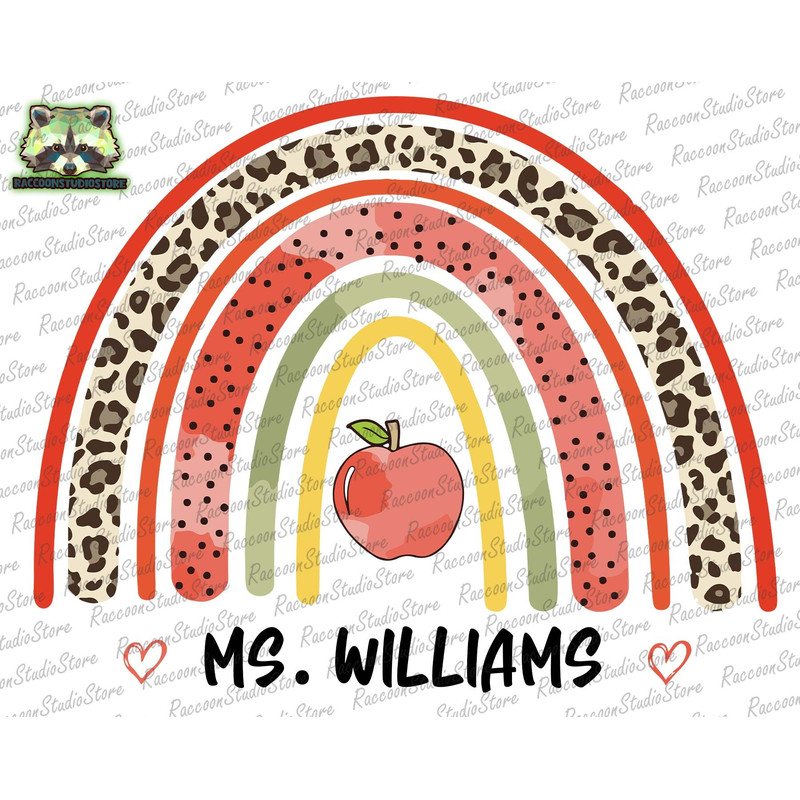 CUSTOM Back To School Svg, Teacher Name Svg, Rainbow Leopard Svg, Rainbow Svg, Leopard Teacher Svg, Back To School Svg, Instant Download - 1.jpg