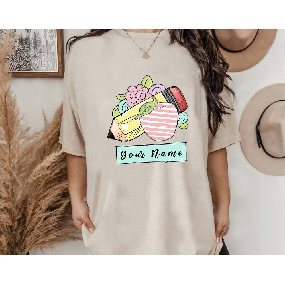 CUSTOM Name Frame School Png, Kids Shirt, Custom Name Kid Png, Student Png, Orange Pencil Png, Crayon Png, School Supplies, Instant Download - 2.jpg