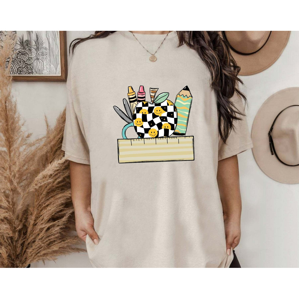 CUSTOM Name Frame School Png, Smiley Face Apple Png, Student Png, Orange Pencil Png, Crayon Png, School Supplies Png, Instant Download - 4.jpg