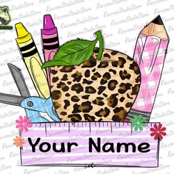 custom school frame back to school png, groovy apple png, teacher png, cute pencil png, custom name kid png, school png,