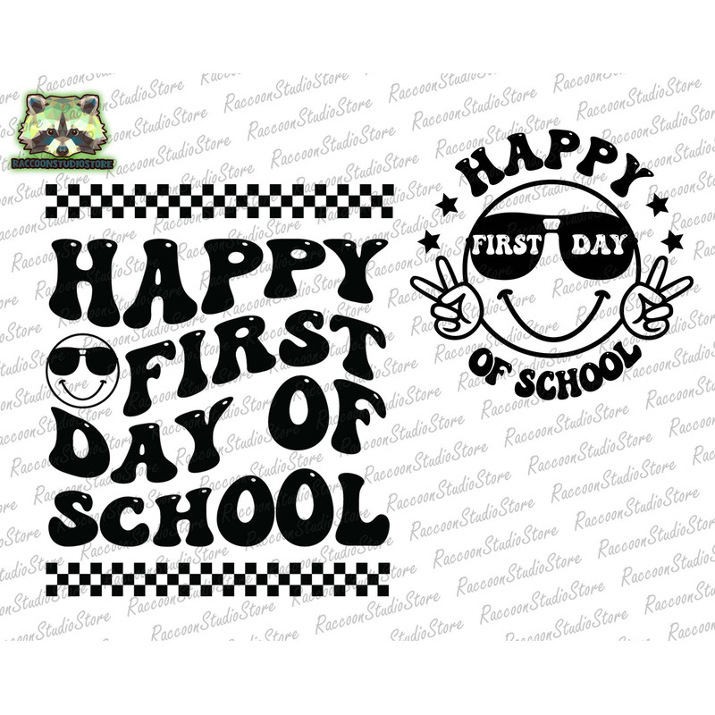 Happy First Day of School SVG, Back To School Svg, Hello School Svg, Kindergarten Png, Smiley Face Svg, Teacher Life Shirt, Digital Download - 1.jpg
