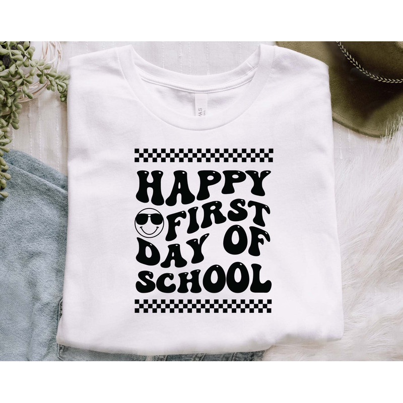 Happy First Day of School SVG, Back To School Svg, Hello School Svg, Kindergarten Png, Smiley Face Svg, Teacher Life Shirt, Digital Download - 4.jpg