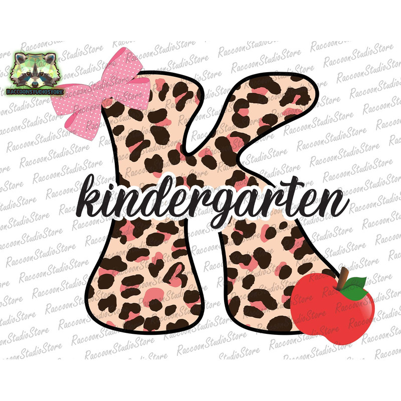 Kindergarten Leopard Png, Hello Kindergarten Png, 1st Day Of School Png, Teacher And Students Png, Pink Kindergarten Png, Instant Download - 1.jpg
