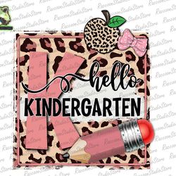 leopard hello kindergarten png, teacher png, hello kindergarten png. back to school png, first day of school png, instan