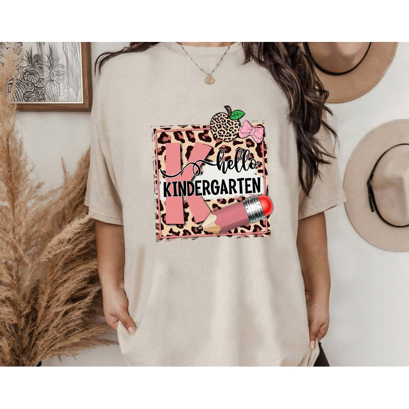 Leopard Hello Kindergarten Png, Teacher Png, Hello Kindergarten Png Back To School Png, First Day Of School Png, Instant Download - 3.jpg