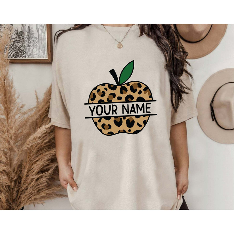 Personalized Name Frame Png, Back To School Png, Leopard Apple Png, Teacher Png, Name Frame Png, Back To School Png, Instant Download - 2.jpg