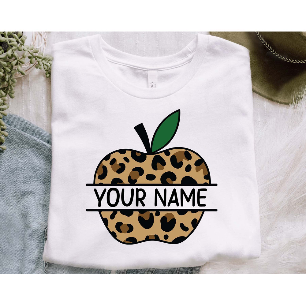 Personalized Name Frame Png, Back To School Png, Leopard Apple Png, Teacher Png, Name Frame Png, Back To School Png, Instant Download - 3.jpg