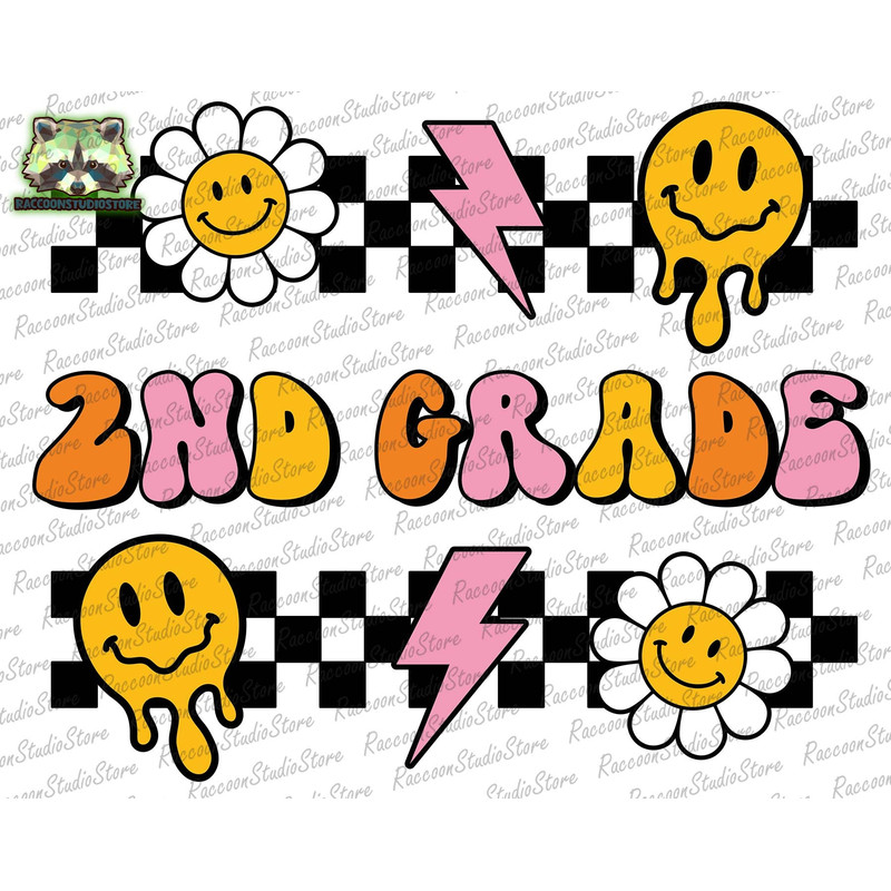 Retro Groovy 2nd Grade SVG, Retro Smiley Face Svg, 2nd Grade Png, Second Grade Svg, Back to School Svg, Groovy Floral Svg, Instant Download - 1.jpg