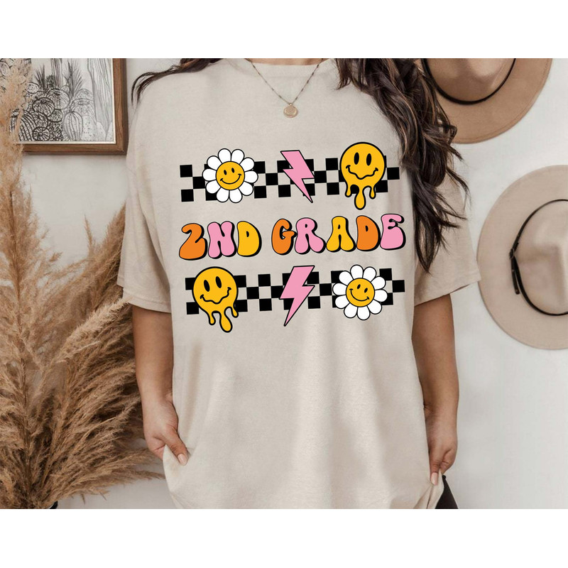 Retro Groovy 2nd Grade SVG, Retro Smiley Face Svg, 2nd Grade Png, Second Grade Svg, Back to School Svg, Groovy Floral Svg, Instant Download - 2.jpg