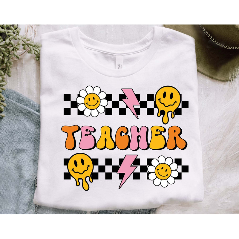 Retro Groovy Teacher SVG, Retro Smiley Face Svg, Teacher Png, Groovy Teacher Svg, Back to School Svg, Groovy Floral Svg, Instant Download - 3.jpg