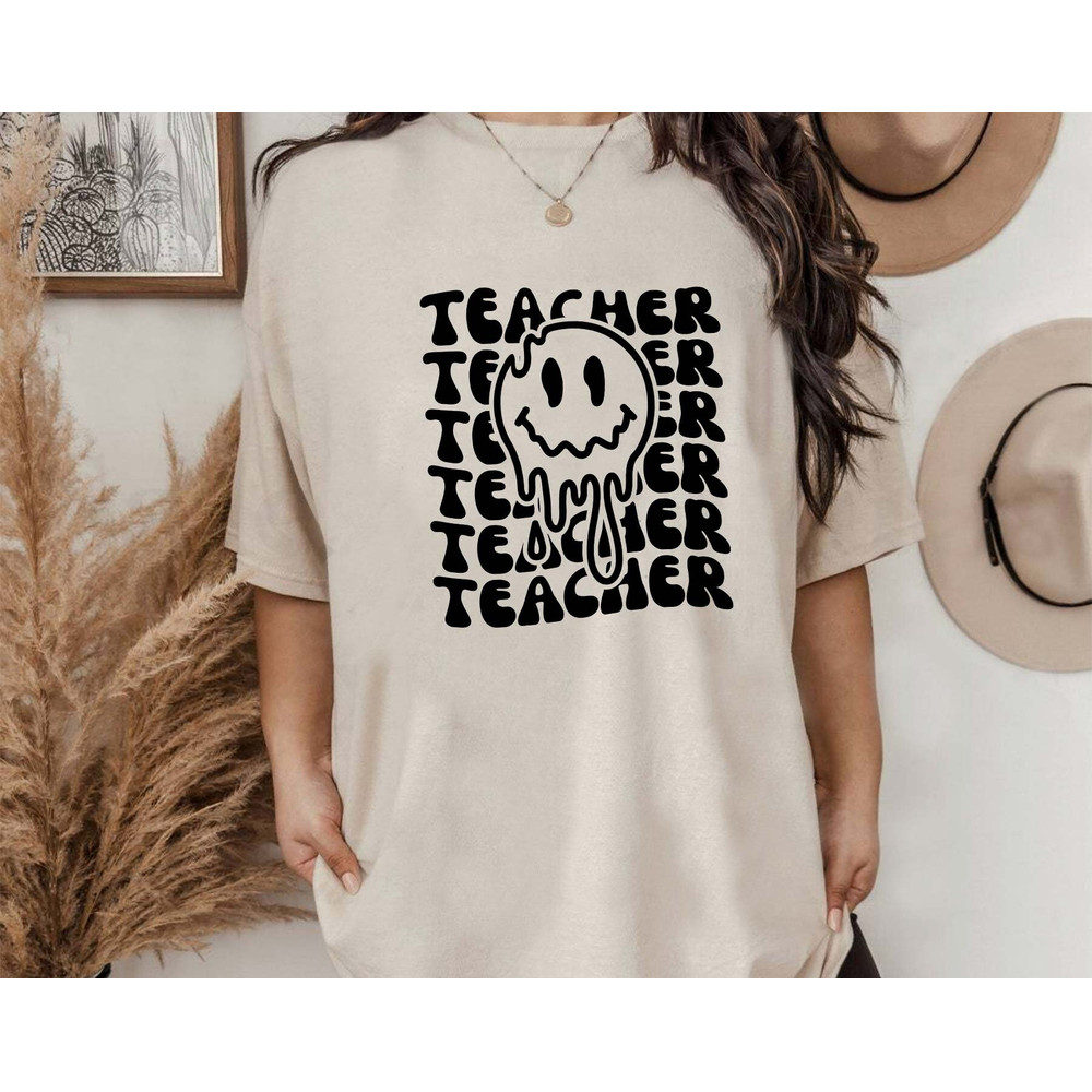 Retro Teacher SVG, School Svg, Teach Svg, Back to School Svg, Teacher Gift Svg, Teacher Shirt Svg, Teacher Smiley Face Svg, Instant Download - 3.jpg