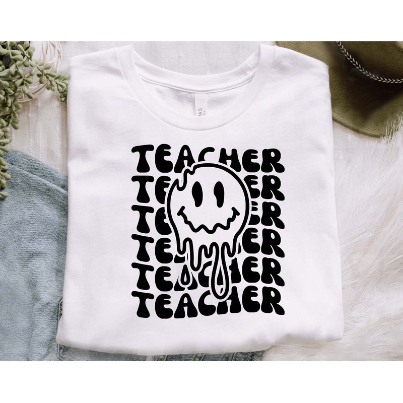Retro Teacher SVG, School Svg, Teach Svg, Back to School Svg, Teacher Gift Svg, Teacher Shirt Svg, Teacher Smiley Face Svg, Instant Download - 4.jpg