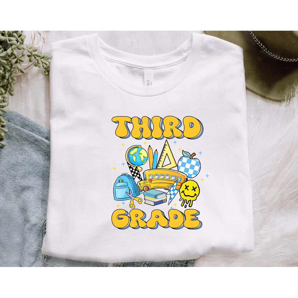 Retro Third Grade Png, Back to school Png, 3rd Grade PNG, First Day Of School, Retro PNG, First Grade Design, School Png, Instant Download - 3.jpg