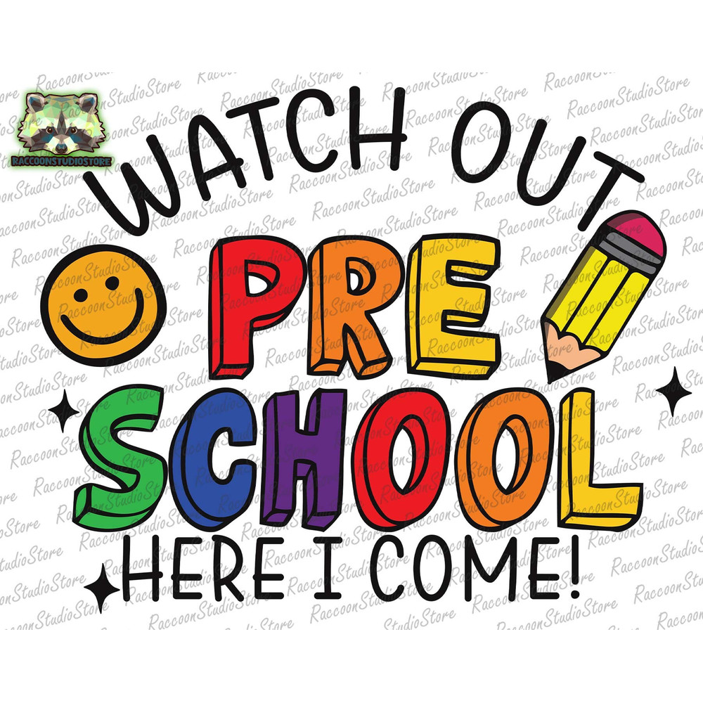 Watch Out Pre School Svg, Here I Come Svg, Welcome To Pre School Svg, Funny Cute Shirt Svg, Back To School Shirt Svg, Instant Download - 1.jpg